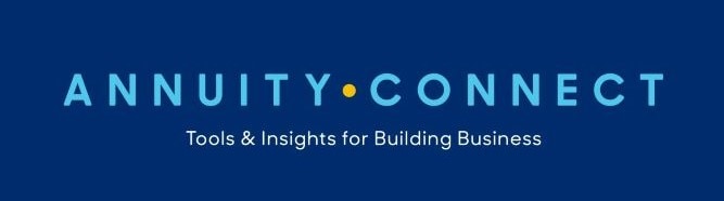 Blue card that says, "Annuity Connect: Tools & Insights for Building Business"