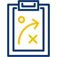 Game plan on a clipboard