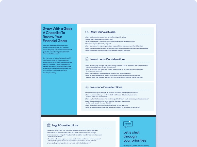 Thumbnail of "Grow with a goal: A checklist to review your financial goals" brochure