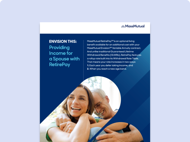 Brochure thumbnail: Moving from an IRA into MassMutual Envision with RetirePay, providing income for two